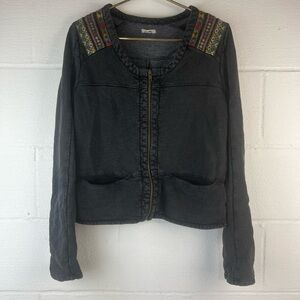 Ecote Black Embroidered Jacket, Small